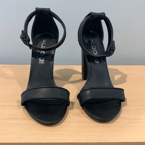 Aldo leather ankle strap high heel sandals